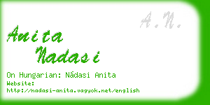 anita nadasi business card
